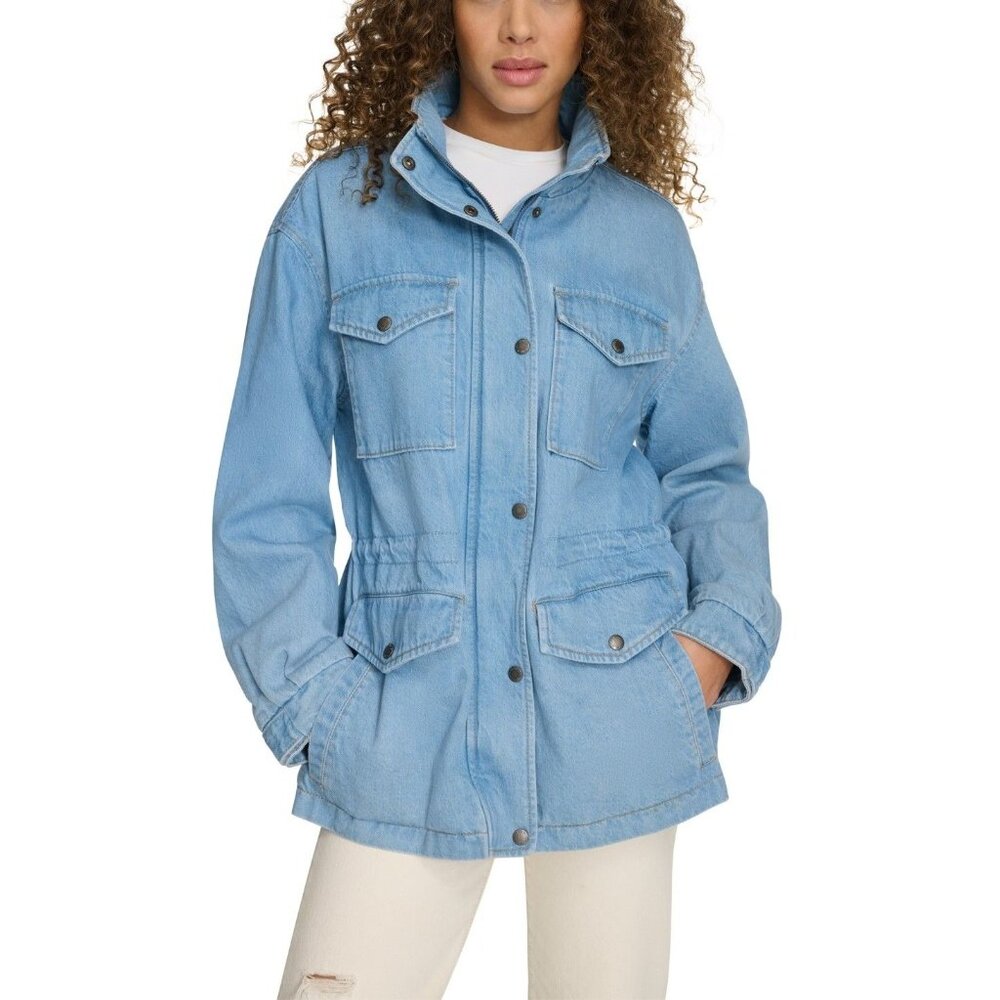 Levi's Denim Utility Jacket XS Cotton Shell Button & Zipper Closure - Picture 11 of 11